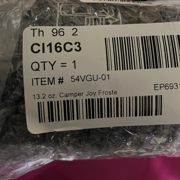 Rae Dunn 13.2 oz CAMPER JOY Frosted Eucalyptus Candle Wood Wick  NEW - Picture 4 of 10